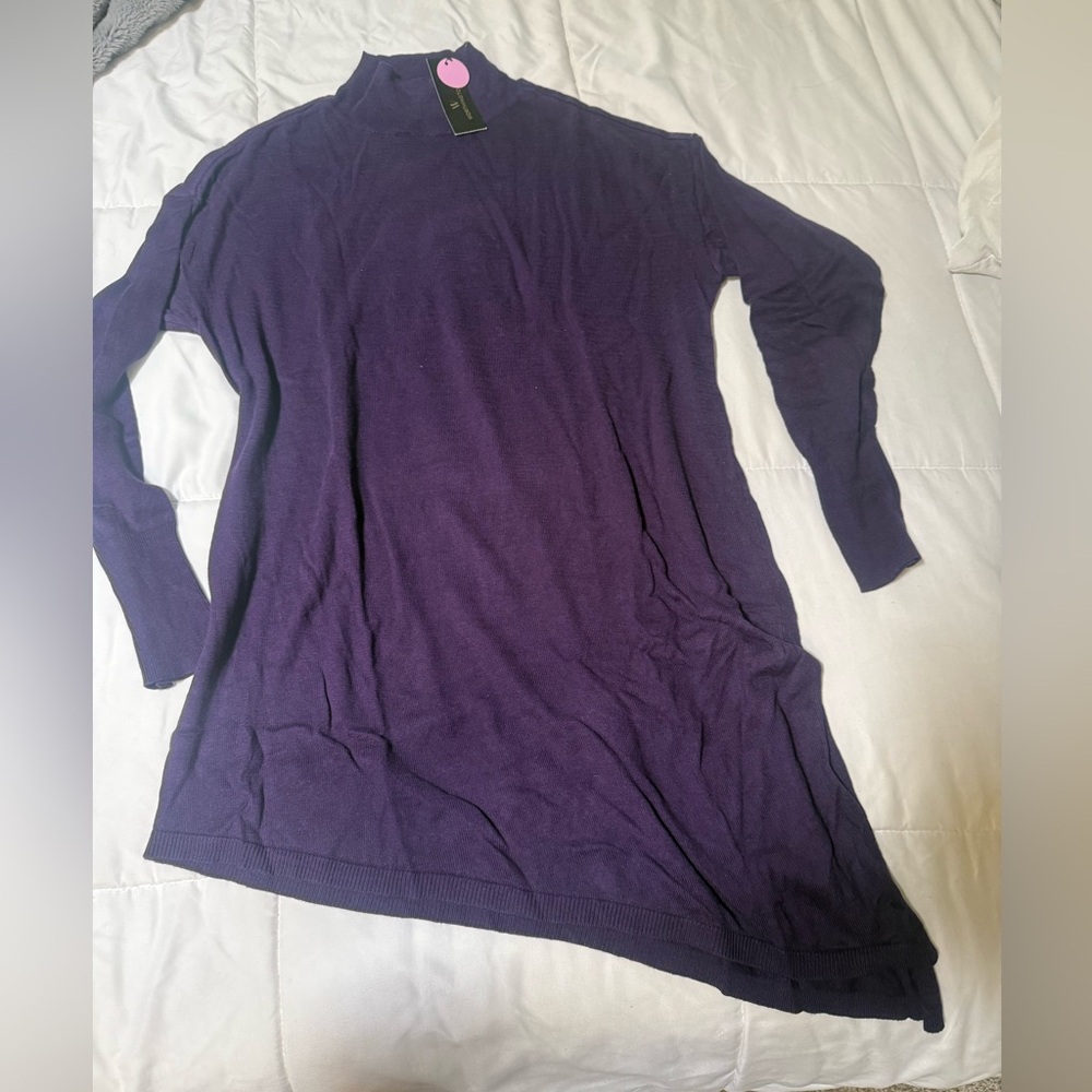 Worthington Asymmetrical Purple Long Sleeve Sweater